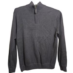 Eddie Bauer Men’s Quarter-Zip Sweater – Large – Espresso Brown – 100% Cotton